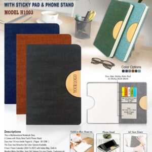 A5 Size Notebook Diary with Sticky Notes 1003
