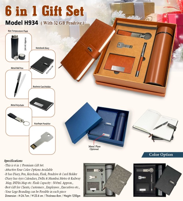 6 in 1 Gift Set with 32gb Pendrive 934