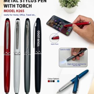 Metal Ball Pen with Torch 265