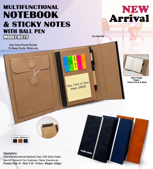 Note Book with Sticky Notes 829